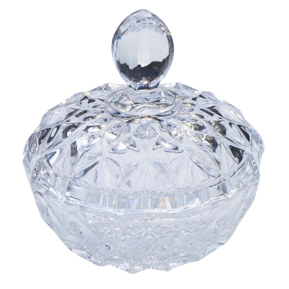 Crystal Cut Tray Dish with Lid